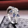 Fashion Trendy Jewelry S925 Rings For Women Cubic Zirconia Charms Bridal Wedding Engagement White Gold Color Ring