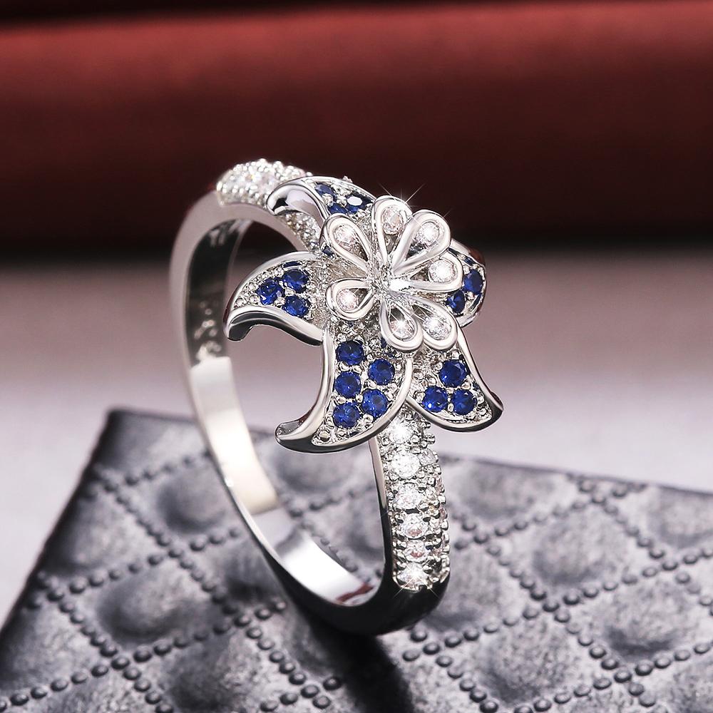 Fashion Trendy Jewelry S925 Rings For Women Cubic Zirconia Charms Bridal Wedding Engagement White Gold Color Ring