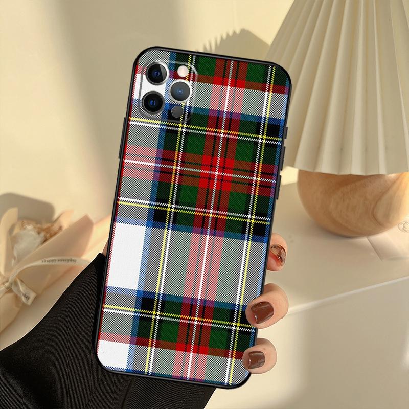 Clan Stewart Dress Tartan Plaid Pattern Phone Case For iPhone 16 15 14 13 11 12 Pro Max 13 12 mini XR 15 16 Plus 16e Cover Funda