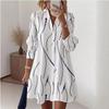 Spring Autumn Women's Casual Elegant Printed Shirt Dress, In Stock For Crossborder EU US Size