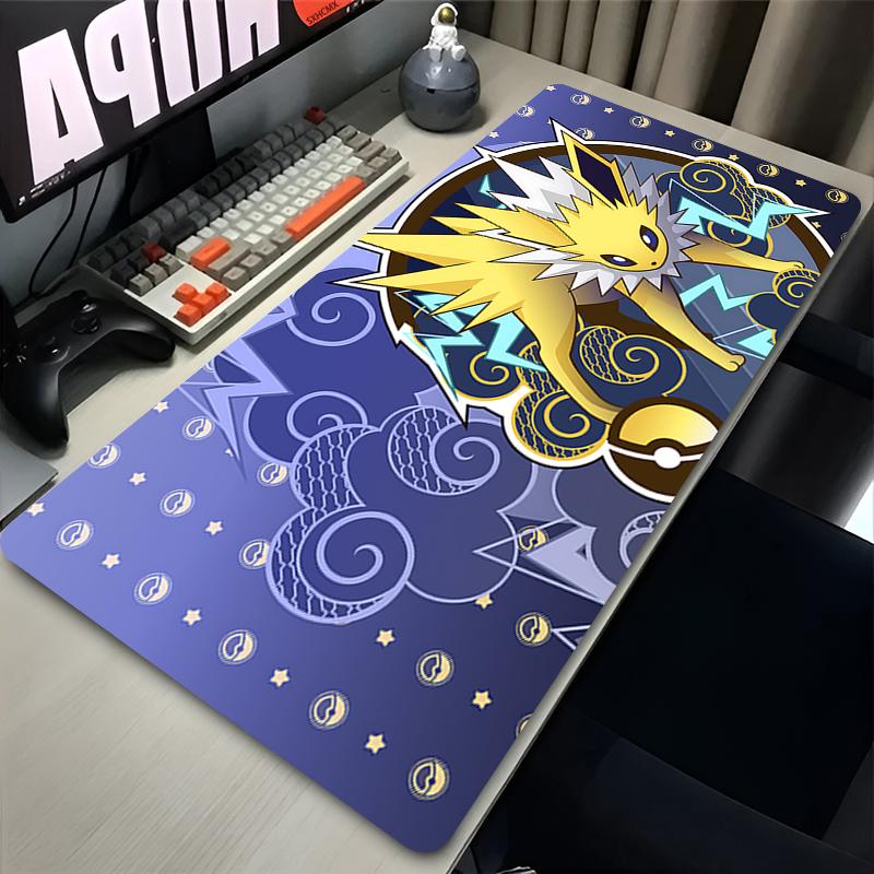 Коврик для мыши Jolteon Аниме Геймер Eevee Шкаф Кавайный Настольный коврик XXL Ppokemon Ковер для клавиатуры Ноутбук ПК Игровой Резиновый Расширенный коврик для стола 40x80x0.2cm