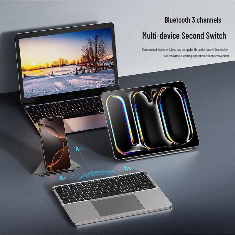 Universal Foldable Bluetooth Keyboard: Portable, Lightweight, Rechargeable, for Phone & Tablet