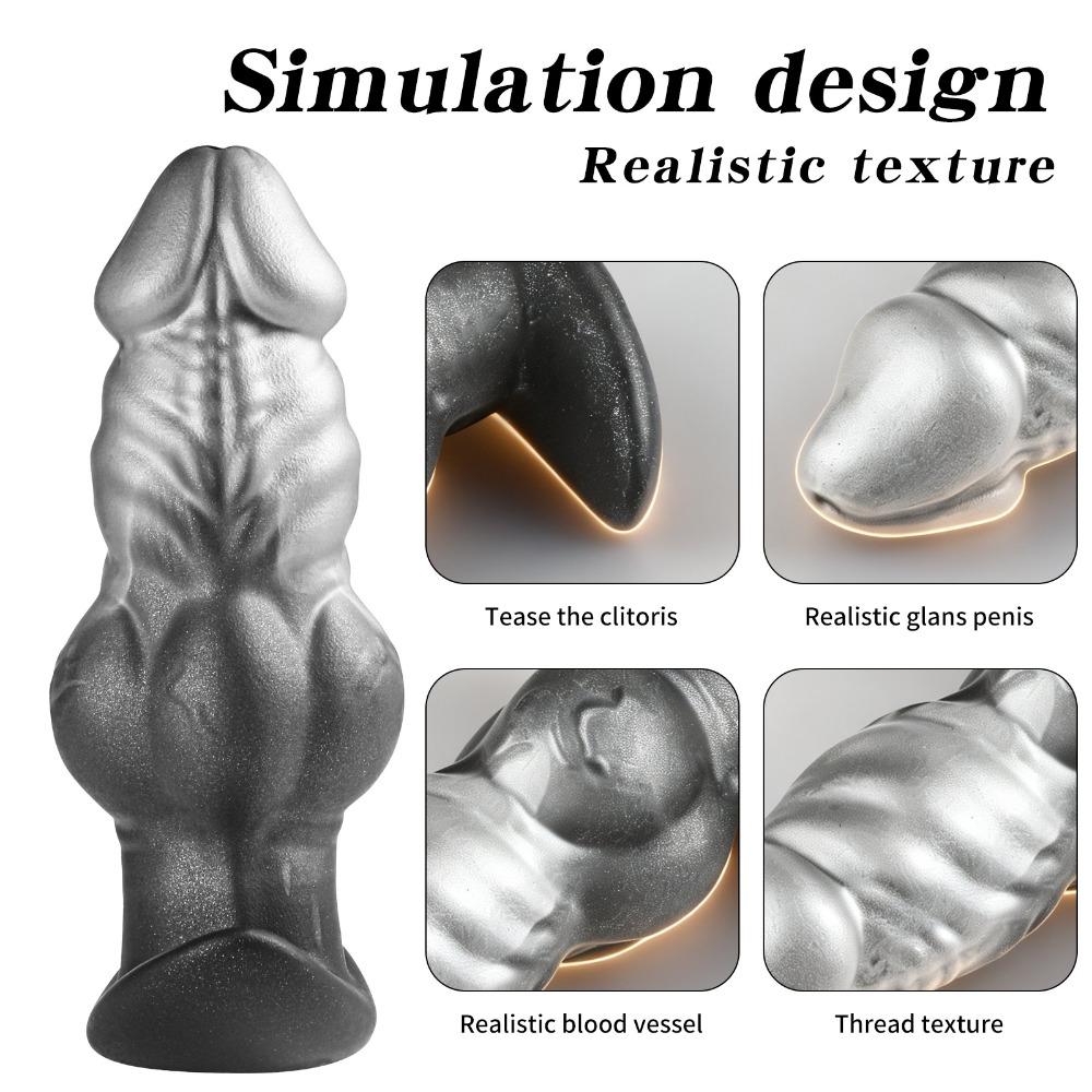 Alien Fantasy Monster Silicone Anal Plug, Unique Textured Liquid Silicone Butt Plug for Men Women Unisex