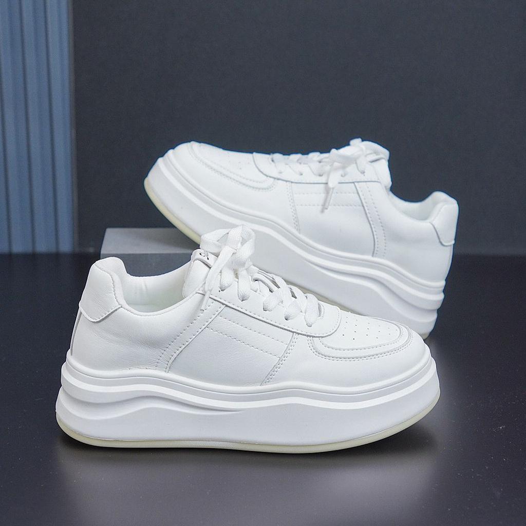 Thick-soled heightening small white shoes women's fashion versatile small height lightweight casual sports shoes round head color matching trend