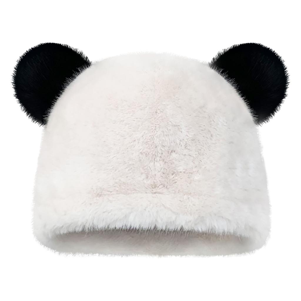 Cartoon Bear Plush Hat for Winter Lovely Animal Ear Warm Beanie Hat for Teens Adult Outdoor Sport Activity Skiing Hat