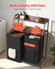 2 Tiers Laundry Sorter Tall Laundry Hamper with Wheels and Hooks 2 Section