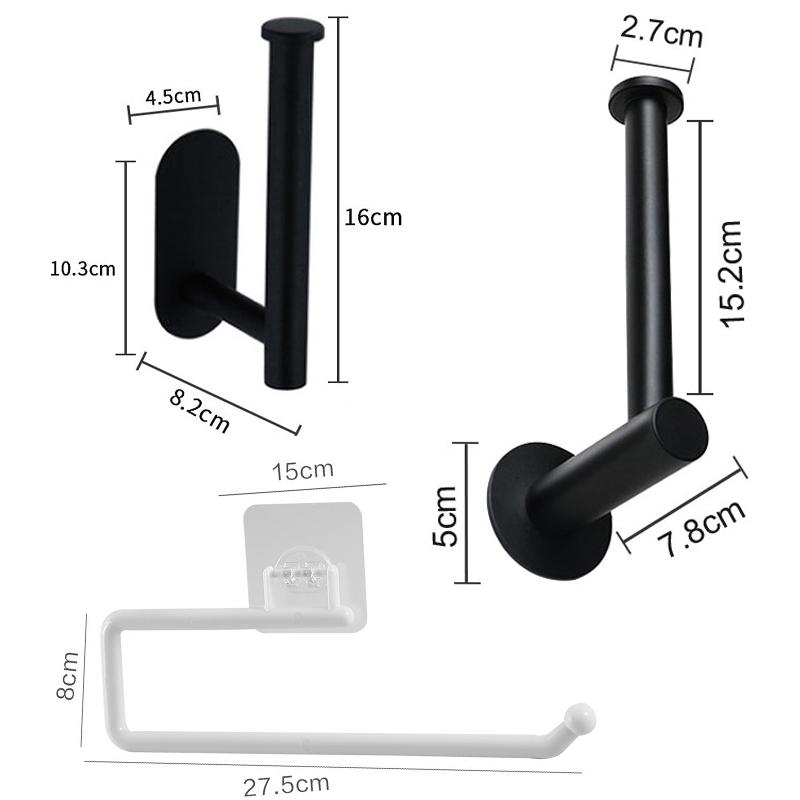 Toilet Paper Holder Wall Mounted Towel Holder For Kitchen Stainless Steel Cabinet Paper Roll Storage Hanger Bathroom Accessories
