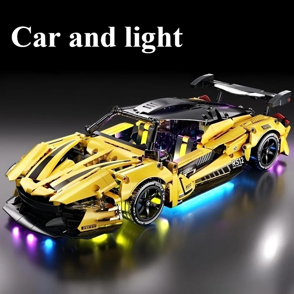 Racing building block toys, racing model building blocks 1:14 DIY sports car building block puzzles, children's gifts