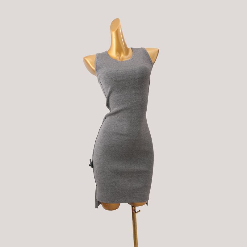 Foreign Trade High-End Ice Silk Summer Sleeveless Knitted Cami Dress Women Slim Fit Slimming Sheath Skirt