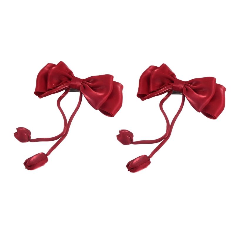 2 sztuki Eleganckie Różowe Kokardy Zasłony Podwiązki Klipsy Klamry Dekoracja Akcesoria Ślubne