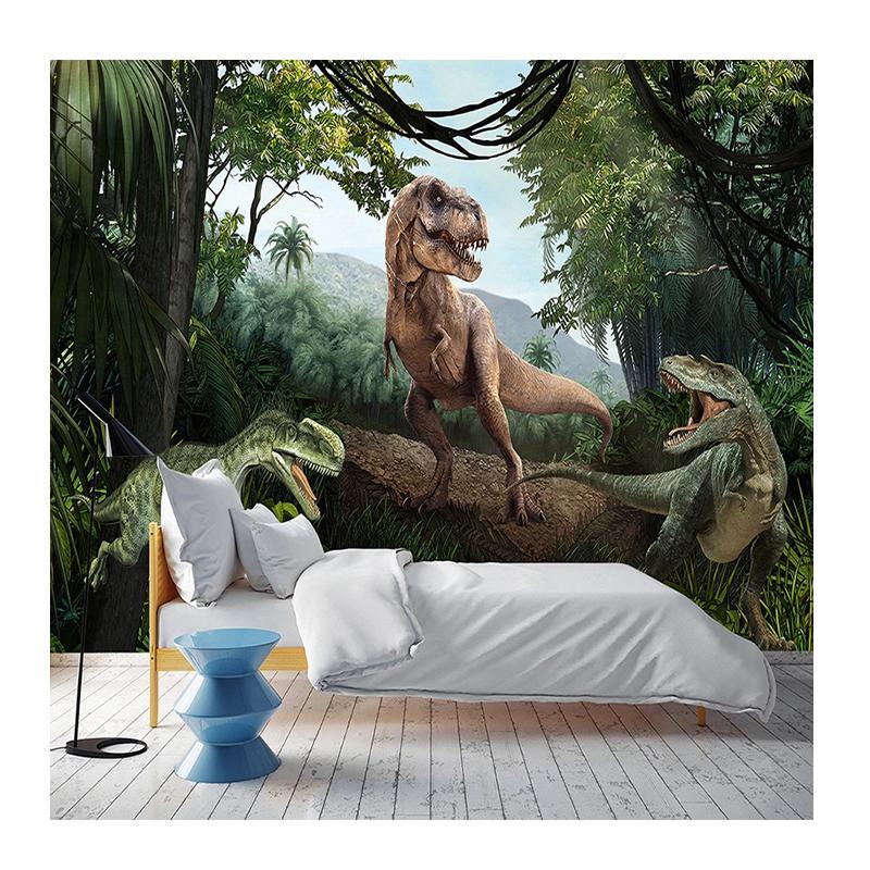 Any Size Mural Wallpaper 3D Stereo Dinosaur Forest Wall Mural Children's Bedroom Creative Home Improvement Photo Mural