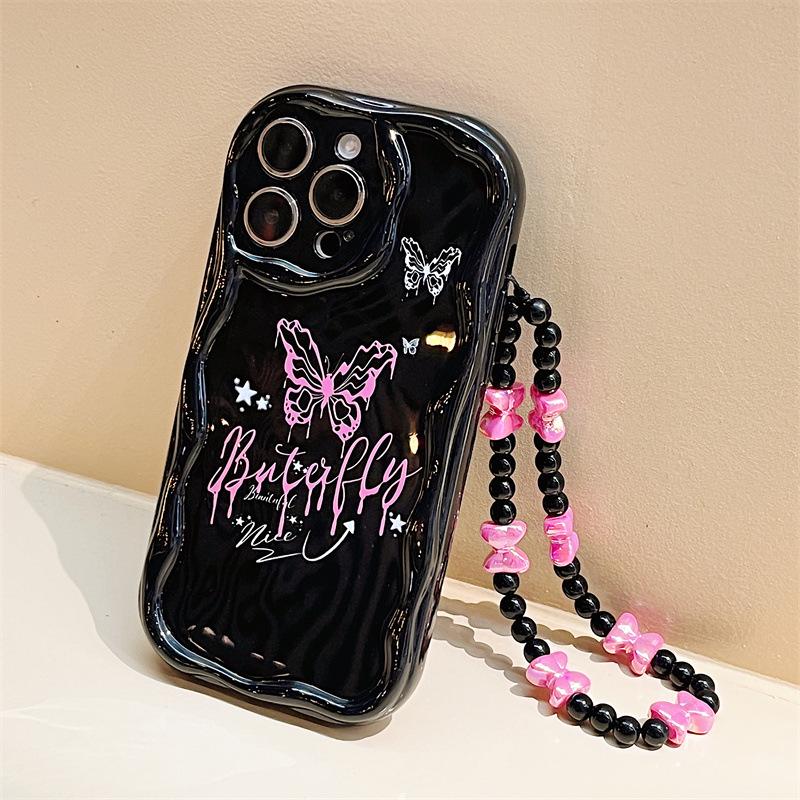 

Чехол для телефона Zhitai Cream Pattern с цепочкой для iPhone 15/14/12Pro/16Pro Max iPhone 12 Mini