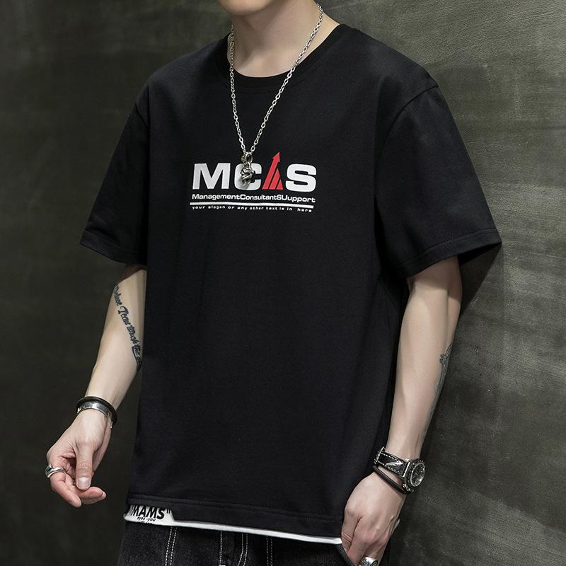 Men's Short Sleeve T-shirt Summer Loose T-shirt Cotton Plus Size T-shirt