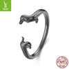 Popular Dachshund Open Ring Multi-Color Optional, Cute Animal 925 Sterling Silver Puppy Ring