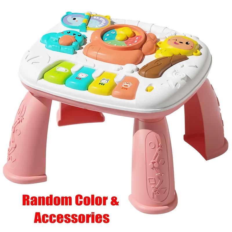 Baby Musical Activity Table Toy Early Educational Learning Piano Keyboard Steering Wheel Light Sound Infant Toddler Center