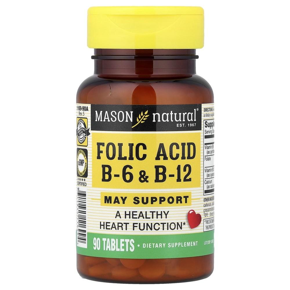 Mason Natural Folic Acid B6 B12 90 Tablets 3 Pcs