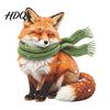 Transparent Window Film Fox Static Cling, Christmas Winter Glass Stickers, PVC Electrostatic Cling Sticker Decal for Home Door & Decoration, Removable
