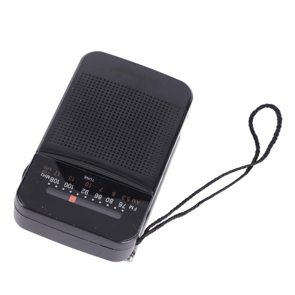 Portable AM FM Radio Black Color Headset Pluggable Built in Loud Speaker AM FM Transistor Radio