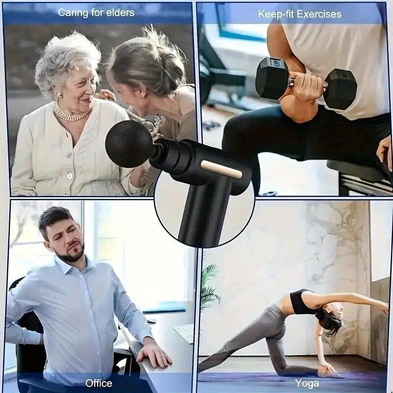 Portable Handheld Electric Muscle Massager Gun, Deep Tissue Impact Electric Muscle Massager, Suitable for Sports and Fitness
