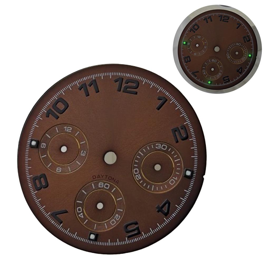 29.5mm Green Luminous White giant panda Dial Fit For VK63 No Logo Movement High-Quality Watch Modification Accessories
