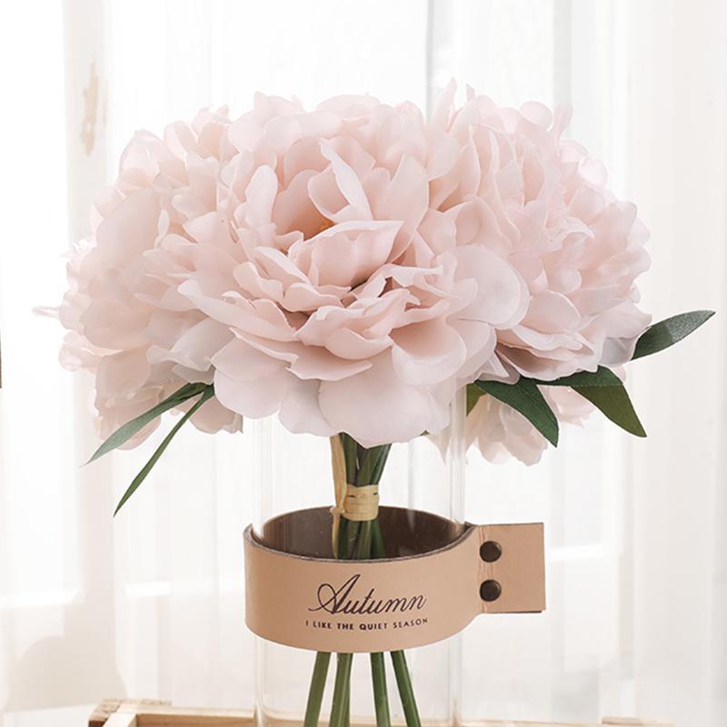 5 Stück Künstliche Blumen Große Hortensie Weiße Pfingstrose Hohe Qualität Brautstrauß Zuhause Hochzeit Wohnzimmer Dekoration Kunstblumen