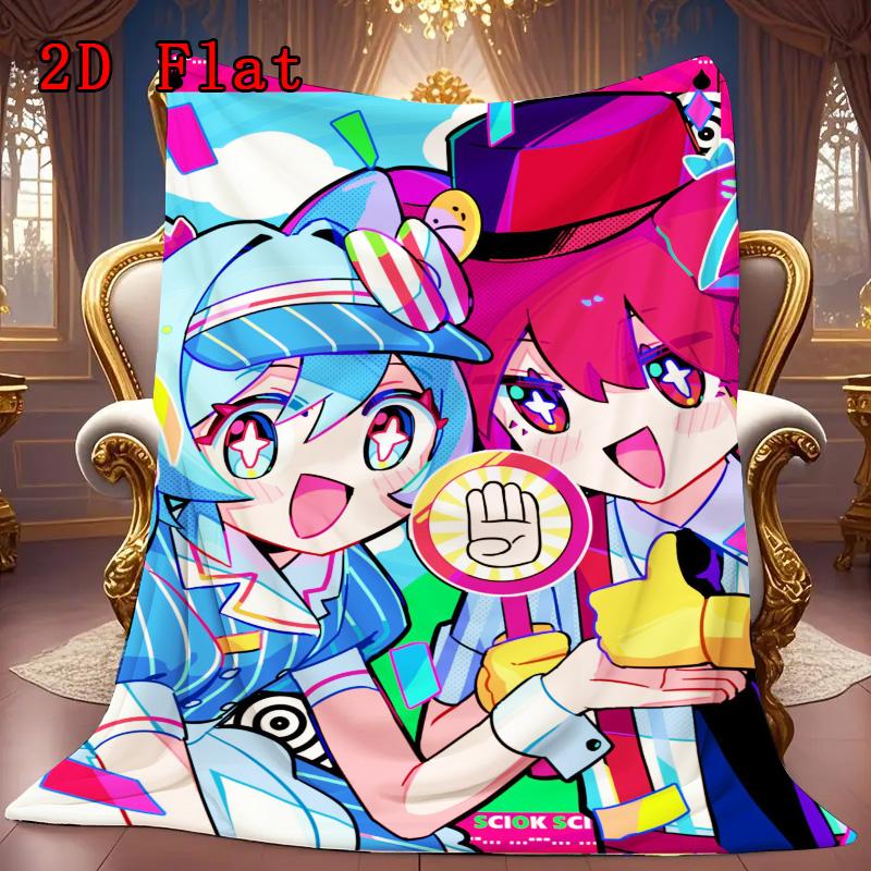 Miku and Teto 2D Flat Pattern Flannel Blanket High Quality All Seasons Warmth and Comfort Perfect for Christmas Gifts.DMT0925235
