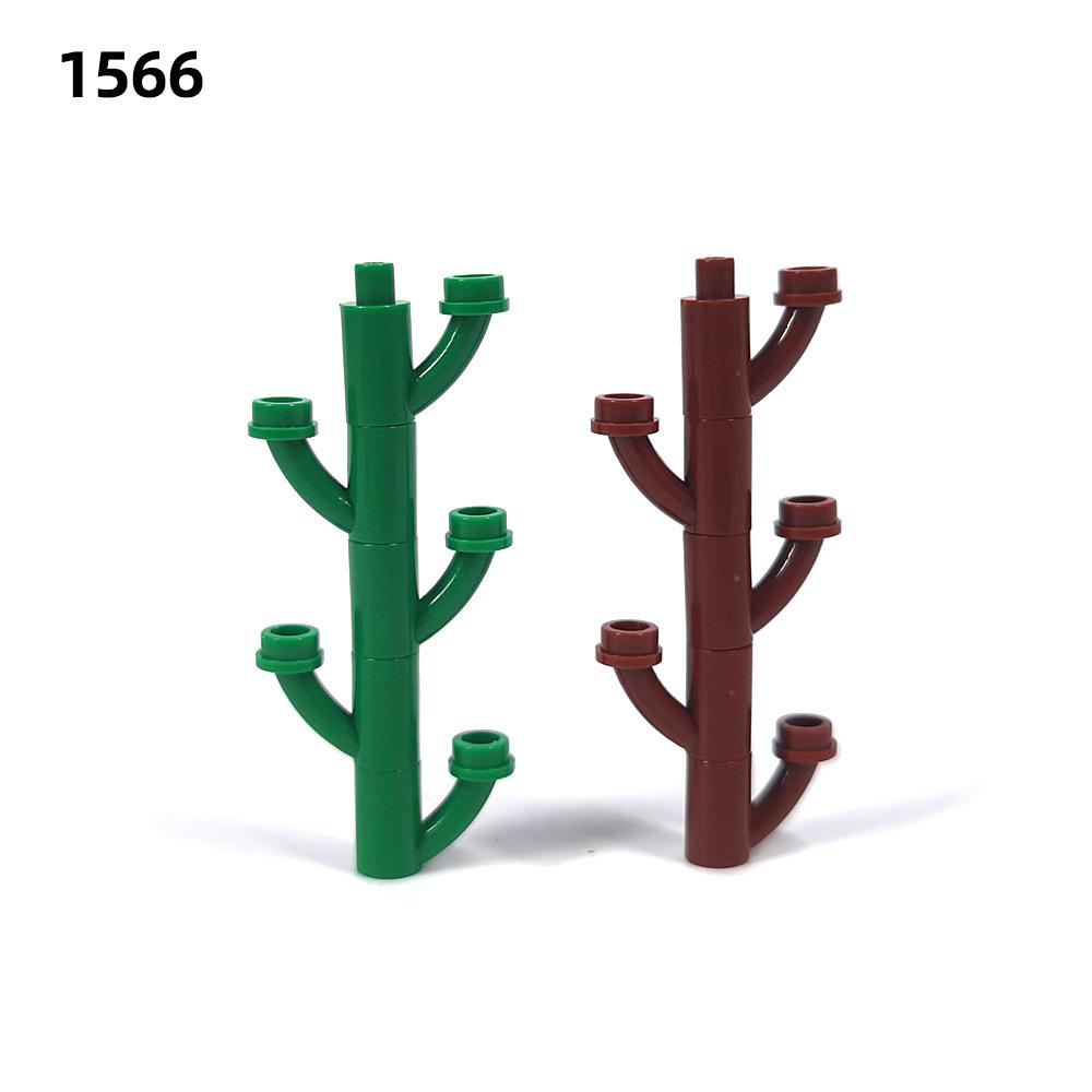 Non-Toxic Moc 10Pcs 1566 Plant Stem Stalk With Bar Building Blocks Kit Tree Flower House Brick Particle Educational Diy Toy Children Gift