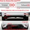 2.5"Inlet 3.5"Outlet Exhaust Tips Carbon Fiber Tailpipe Exhaust Pipe Tail Throat Tail Pipe Modification Parts GlossyBlack
