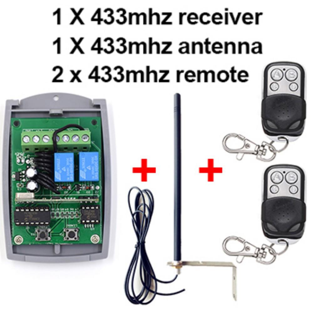 433MHz Garage Door Receiver with Antenna and Remote Control