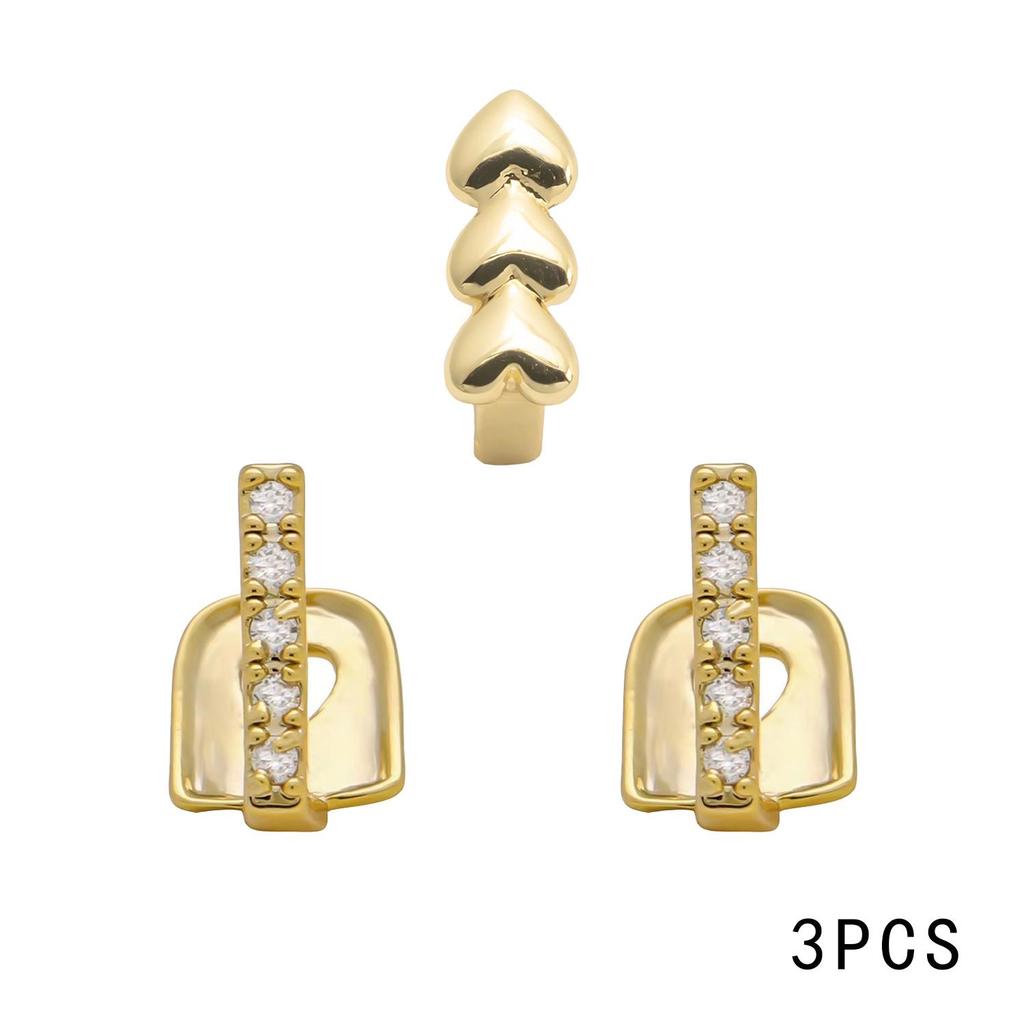 HIPHOP Gold Teeth Grills Set: 3-Piece Interdental DIY Kit & Hot-Selling Cross-Border Hip Hop Style.