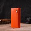 Large Women's Wallet Made of Genuine Grained Leather CANPELLINI 21710 Orange