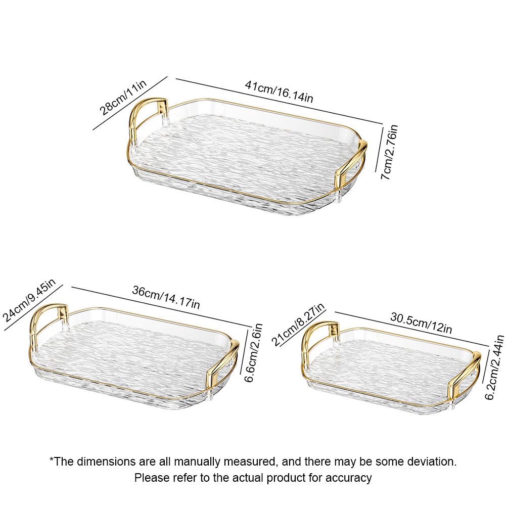 Food Platter Clear Plastic Serving Tray With Handles Versatile Dining Tea Serving Platter For Home Restaurant Cafe Decorate Tray