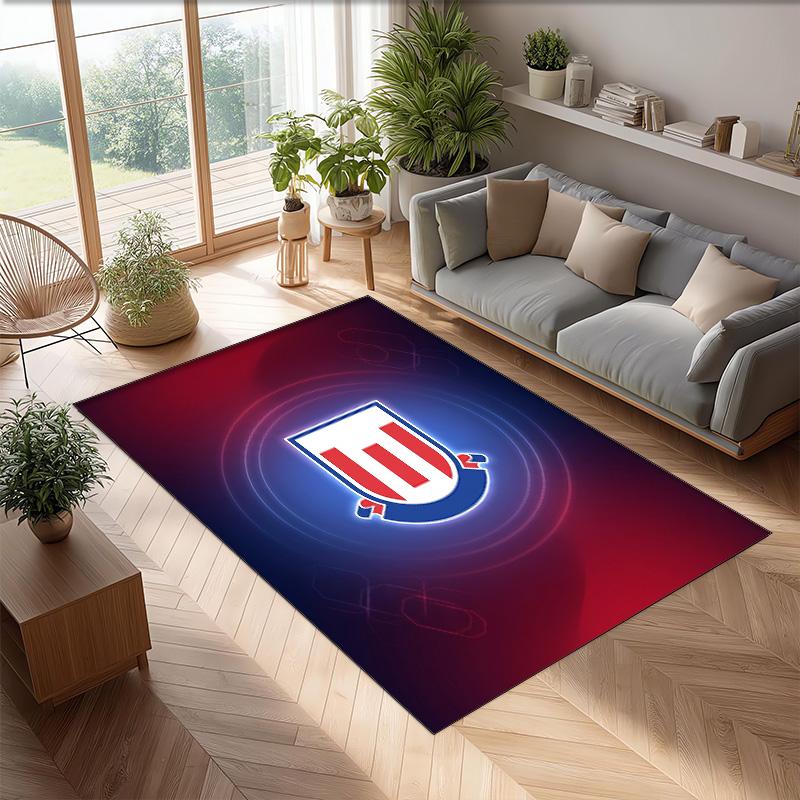 Stoke City Football Print Crystal Velvet Rug, Comfortable Water Absorbent Non Slip Indoor Floor Carpet
