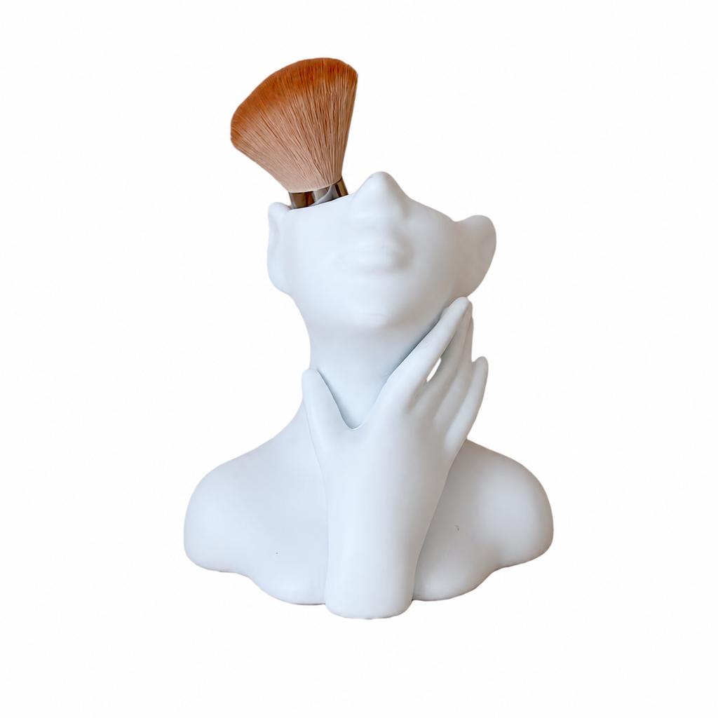 Creative Human Face Art Storage Holder Multifunctional Office Desktop Pen Makeup Brush