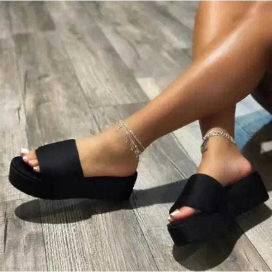 

Женские новые шлепанцы из шелкового сатина с прорезями и толстой подошвой, женские сандалии/шлепанцы в простом пляжном стиле в большом этническом стиле 36-43 37