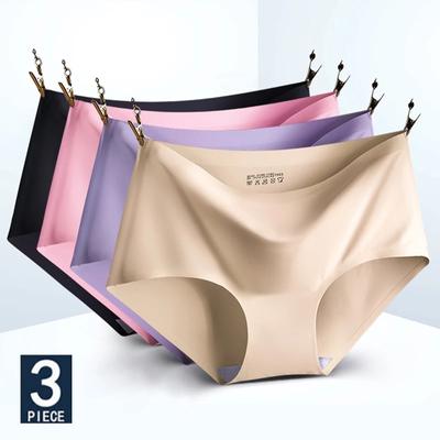 3 Teile/satz Nahtlose Höschen Frauen Höschen Sexy Weibliche Unterhose Slip Unsichtbare Pantys Einfarbig Weiche Intimate Dessous M-2XL