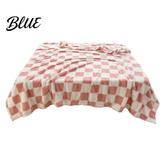 Soft Baby Blanket Bed for Fluffy Checkered Plush Breathable Chessboard Pattern Weaved Polyester All Season