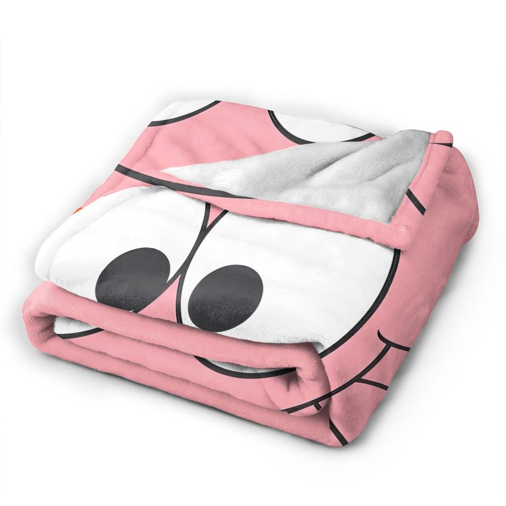 Funny Smile Face Cartoon Knitted Blanket SpongeBob Wool Throw Blankets Airplane Travel Decoration Soft Warm Bedsprea