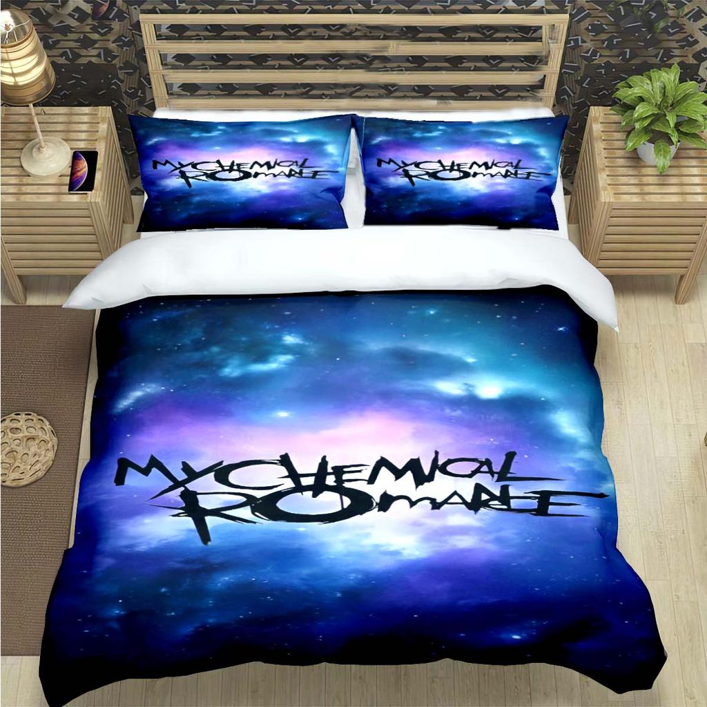 M-Mikey Way-My Chemical Romance Stampe Set Biancheria da Letto Set Articoli per il Letto Set Piumone Adolescenti Ragazze Cartoni Animati Twin Singolo Regalo per Bambino