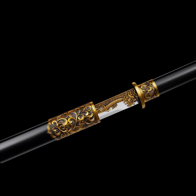 Manganese Steel Tang Heng Dao Long Sword Straight Sword Martial Arts Fitness Cold Weapon Home Decoration Ancient Style Prop Sword Unsharpened