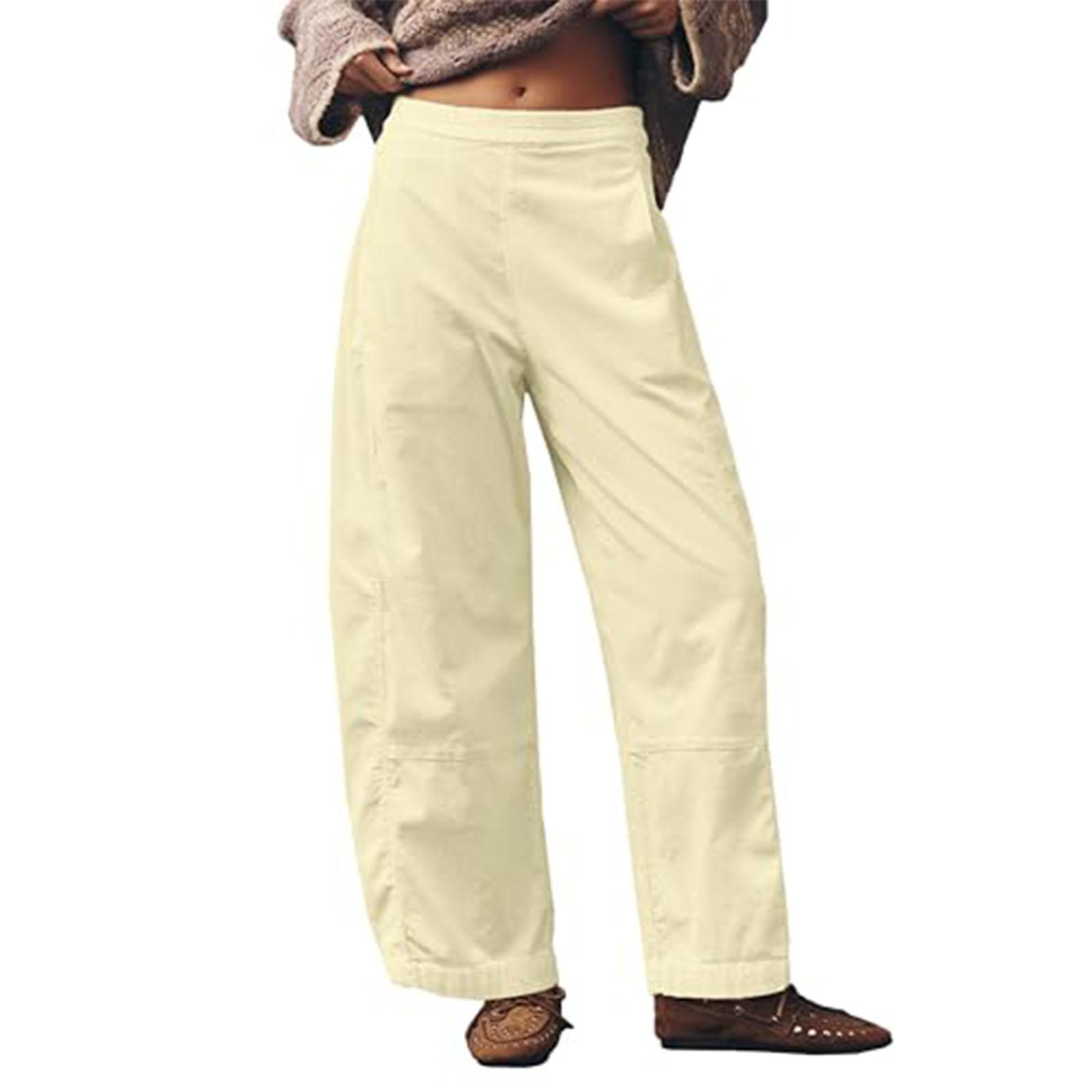 Women s Loose And Casual High-waisted Straight-leg Pants L