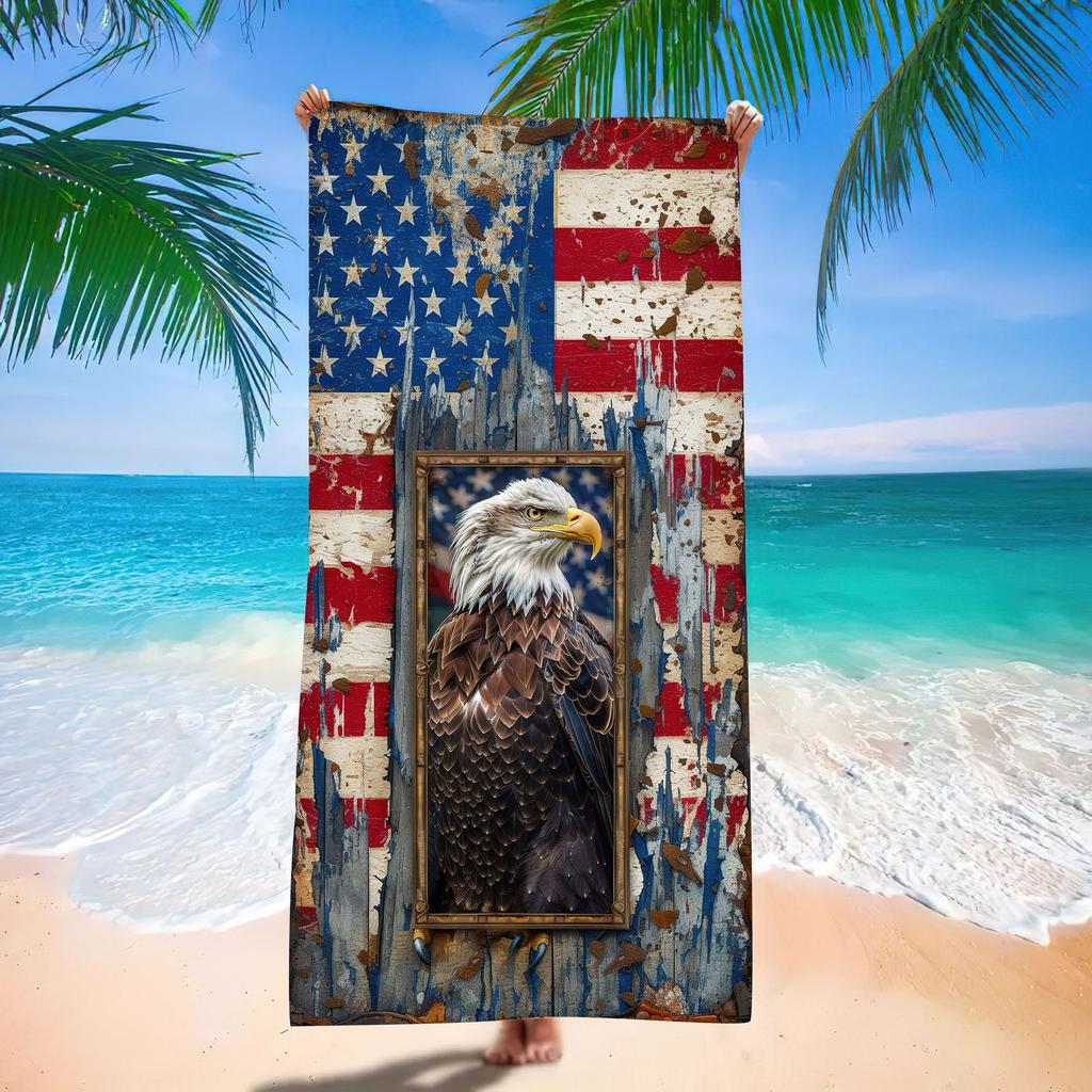 Cow with Sunflowers Beach Towel Rustic Wood Print Quick Dry Absorbent Towel