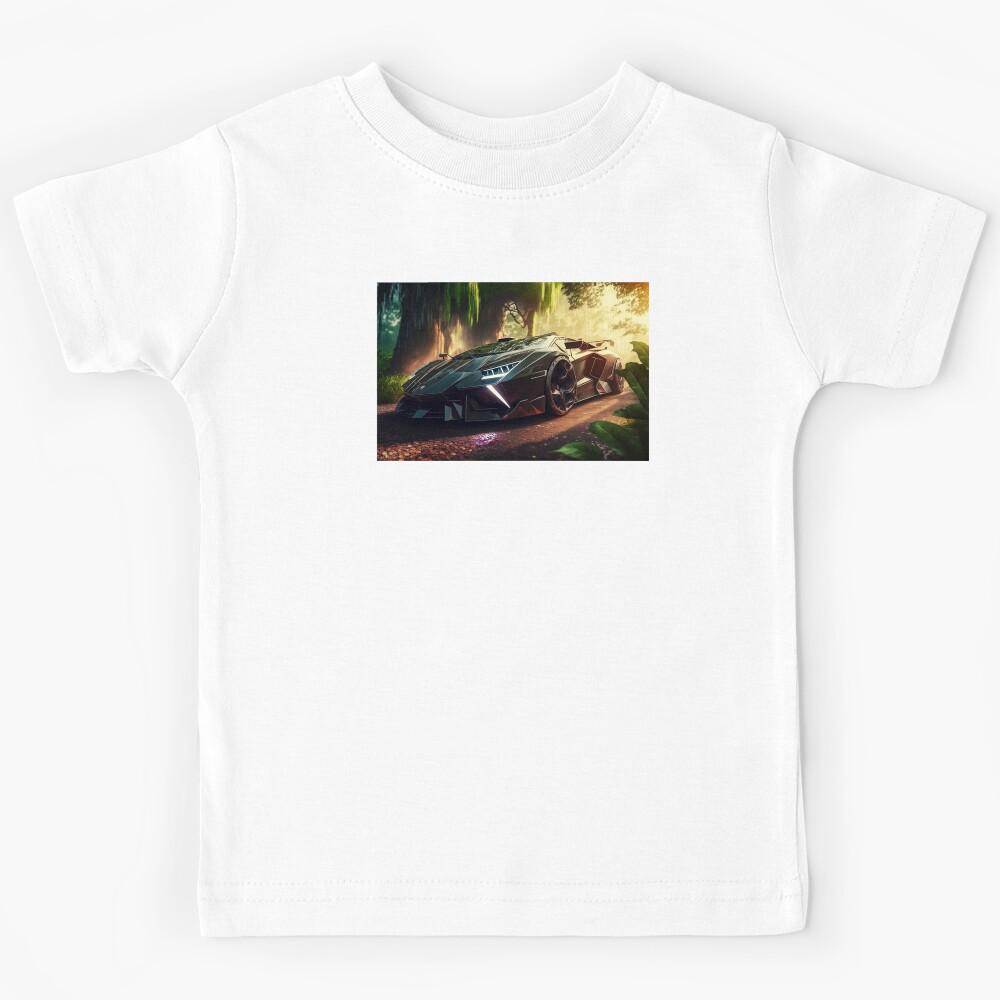 Ultra Realistic Supercar With Beautiful Nature Background Kids T-Shirt 170