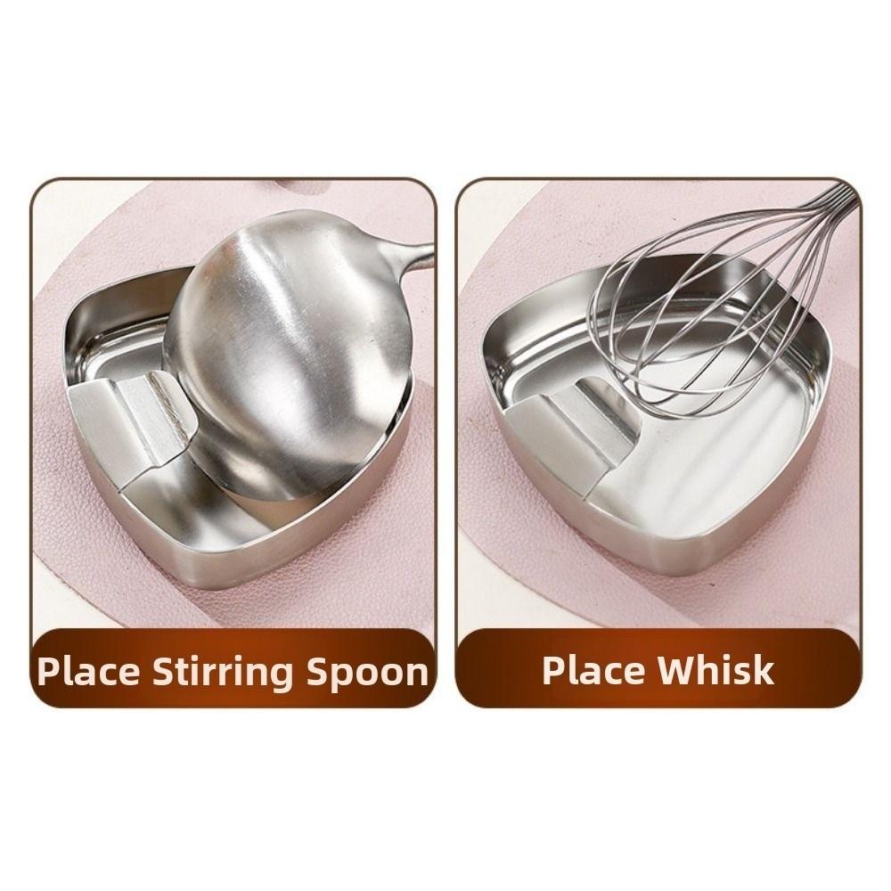 Anti-fall Stainless Steel Spoon Rest Rustproof Kitchen Utensil Rack  Kitchen Organization