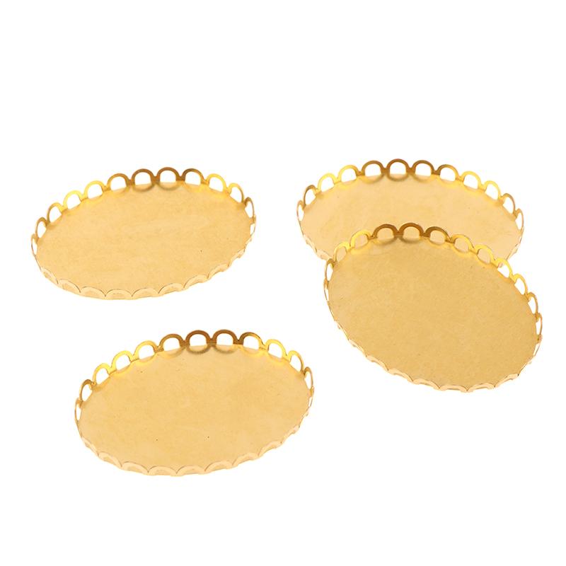 2Pcs Miniature Metal Tray Dollhouse Kitchen Furniture Decoration Accessories