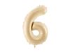 Foil Balloon Number 6, 72Cm, Beige, Cream