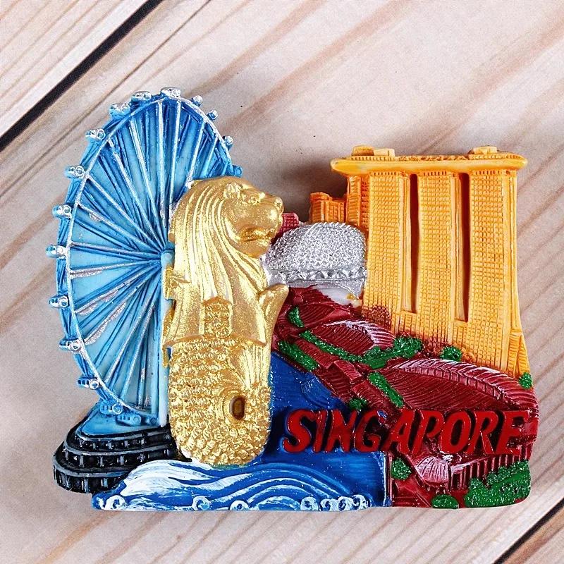 Singapur Reise Souvenirs Merlion Kühlschrankaufkleber Thailand Malaysia Kuala Lumpur Kühlschrankmagnete Wohnkultur Hochzeitsgeschenke