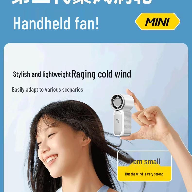 X688 High-Speed Portable Handheld Fan - USB Rechargeable, Long Battery Life, Turbo Power, Ideal for Outdoor Use