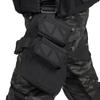 Adjustable Belt and Tactical MOLLE Lowering Leg Platform Lowering Leg Panel for Left Leg (Black)