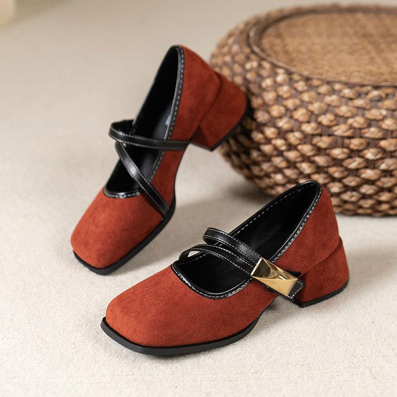 

French temperament single shoes women s spring and autumn retro Mary Jane shoes 2025 super fire new loafers thick heel high heels 40